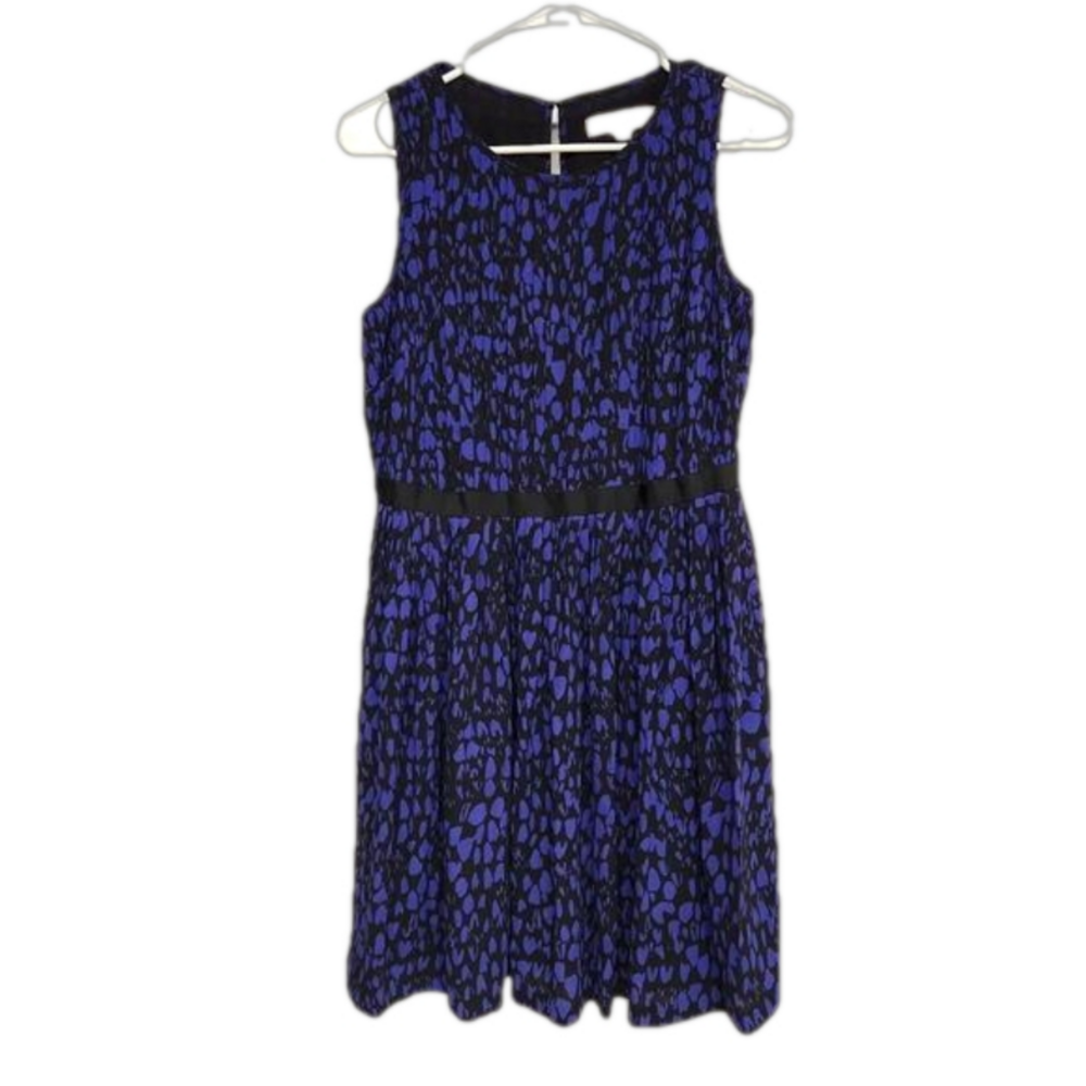 3/$25 LOFT sleeveless midi dress black purple size 6P petites